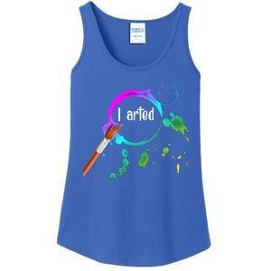 I Arted Funny Artist Watercolor Art Paint Brush Gift Cool Gift Ladies Essential Tank