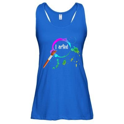 I Arted Funny Artist Watercolor Art Paint Brush Gift Cool Gift Ladies Essential Flowy Tank