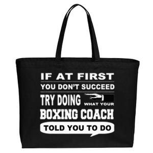 If At First You Dont Succeed Boxing Coach Cotton Canvas Jumbo Tote