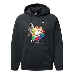 I Arted Funny Art Cool Graphic Colorful Artist Performance Fleece Hoodie