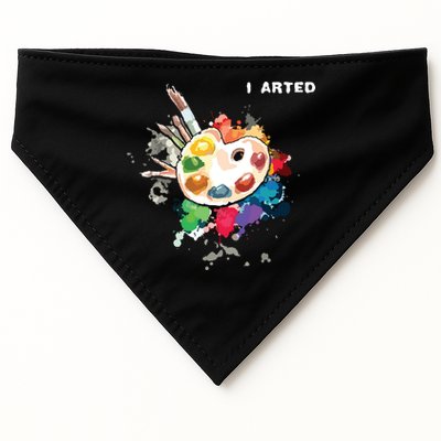 I Arted Funny Art Cool Graphic Colorful Artist USA-Made Doggie Bandana