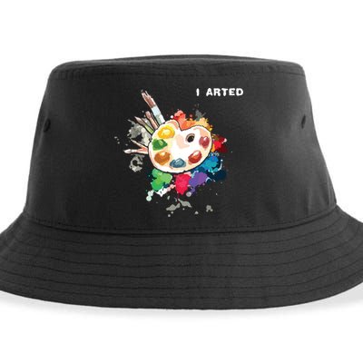 I Arted Funny Art Cool Graphic Colorful Artist Sustainable Bucket Hat