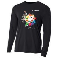 I Arted Funny Art Cool Graphic Colorful Artist Cooling Performance Long Sleeve Crew