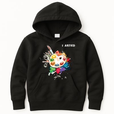 I Arted Funny Art Cool Graphic Colorful Artist Kids Hoodie
