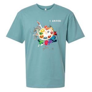 I Arted Funny Art Cool Graphic Colorful Artist Sueded Cloud Jersey T-Shirt