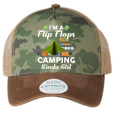 I'm A Flip Flops And Camping Kinda Gi Rl Legacy Tie Dye Trucker Hat