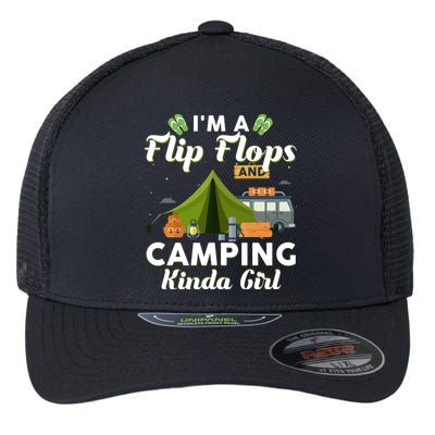 I'm A Flip Flops And Camping Kinda Gi Rl Flexfit Unipanel Trucker Cap