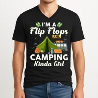 I'm A Flip Flops And Camping Kinda Gi Rl V-Neck T-Shirt