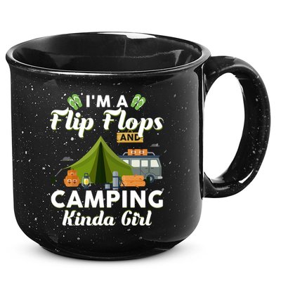 I'm A Flip Flops And Camping Kinda Gi Rl 15oz Campfire Ceramic Mug