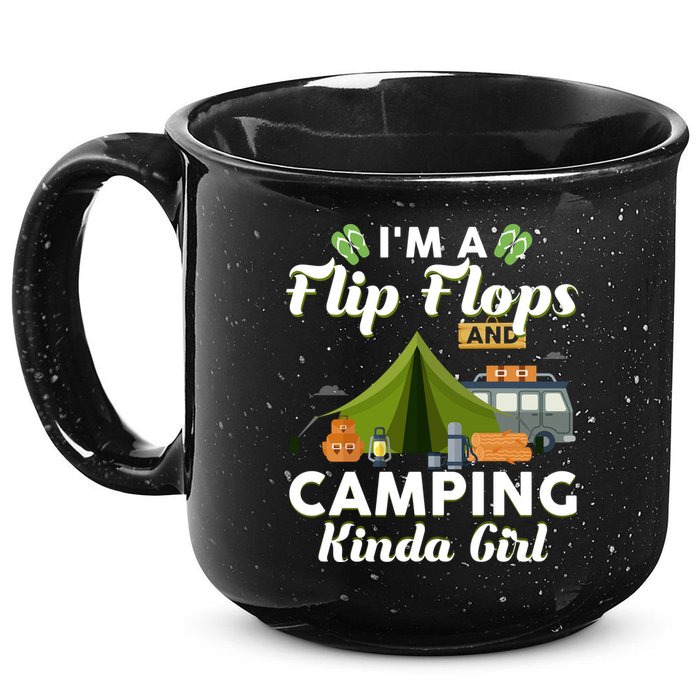 I'm A Flip Flops And Camping Kinda Gi Rl 15oz Campfire Ceramic Mug