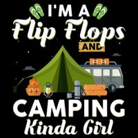 I'm A Flip Flops And Camping Kinda Gi Rl Drawstring Bag