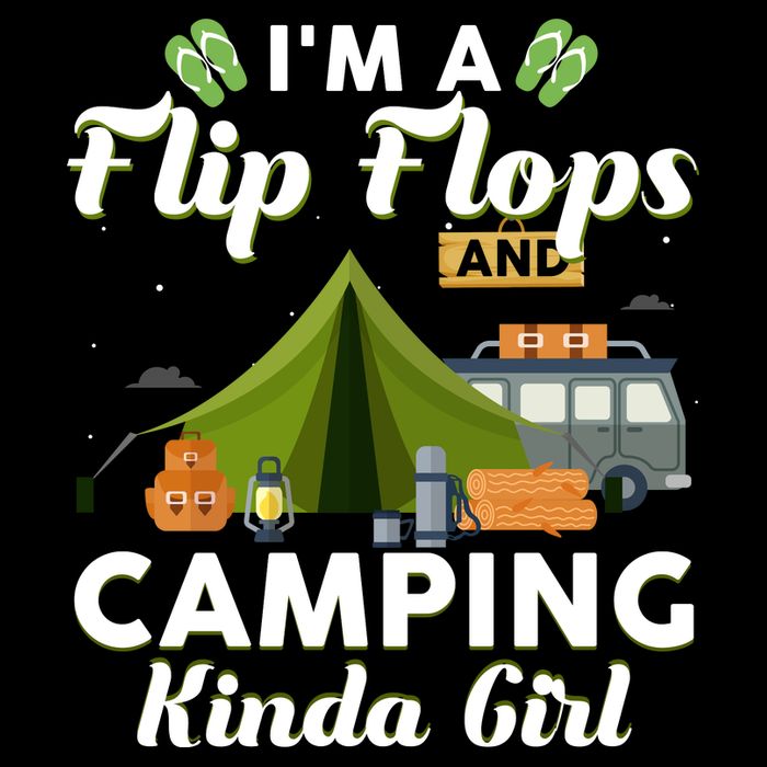 I'm A Flip Flops And Camping Kinda Gi Rl Drawstring Bag