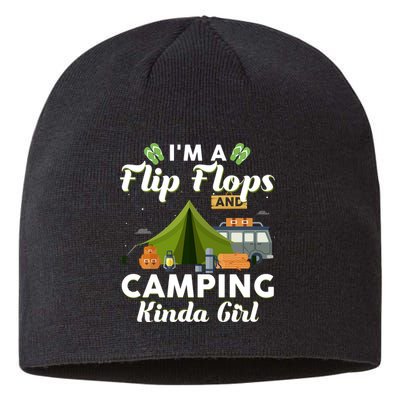 I'm A Flip Flops And Camping Kinda Gi Rl Sustainable Beanie