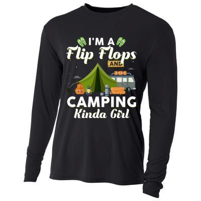 I'm A Flip Flops And Camping Kinda Gi Rl Cooling Performance Long Sleeve Crew