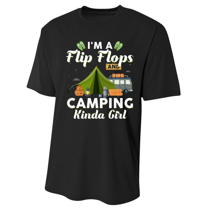 I'm A Flip Flops And Camping Kinda Gi Rl Performance Sprint T-Shirt