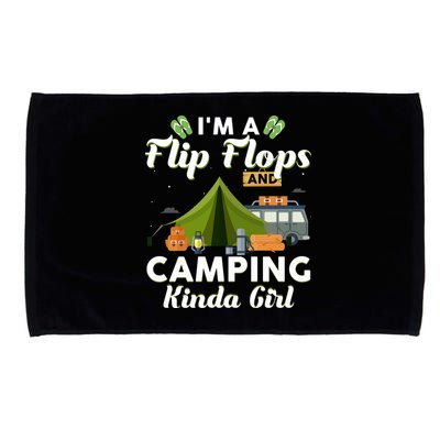 I'm A Flip Flops And Camping Kinda Gi Rl Microfiber Hand Towel