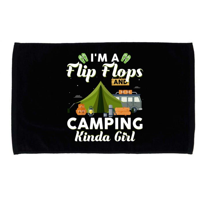 I'm A Flip Flops And Camping Kinda Gi Rl Microfiber Hand Towel