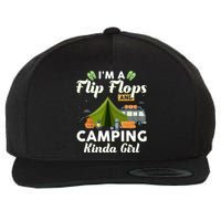 I'm A Flip Flops And Camping Kinda Gi Rl Wool Snapback Cap
