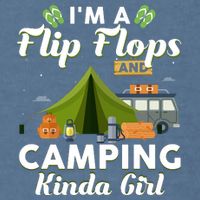 I'm A Flip Flops And Camping Kinda Gi Rl Garment-Dyed Sweatshirt