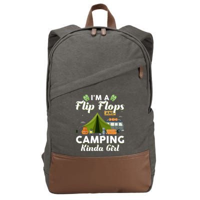 I'm A Flip Flops And Camping Kinda Gi Rl Cotton Canvas Backpack