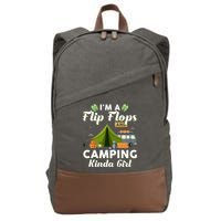 I'm A Flip Flops And Camping Kinda Gi Rl Cotton Canvas Backpack