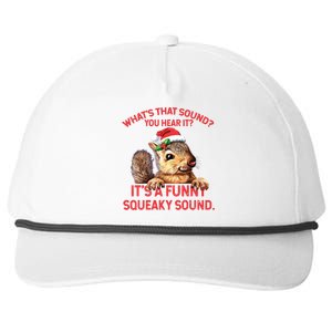 Its A Funny Squeaky Sound Christmas Squirrel Snapback Five-Panel Rope Hat