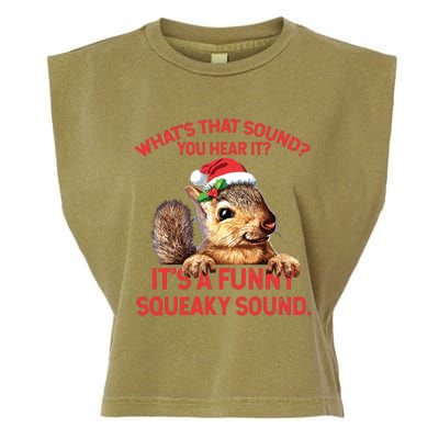 Its A Funny Squeaky Sound Christmas Squirrel Garment-Dyed Women's Muscle Tee