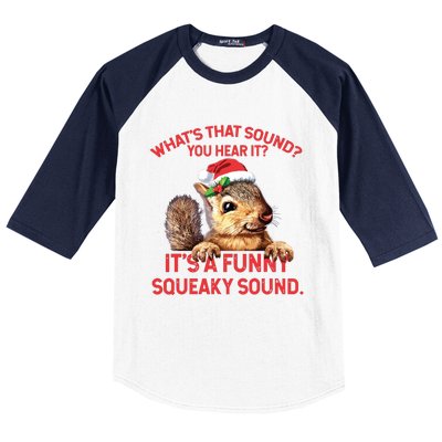 Its A Funny Squeaky Sound Christmas Squirrel Baseball Sleeve Shirt