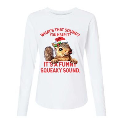 Its A Funny Squeaky Sound Christmas Squirrel Womens Cotton Relaxed Long Sleeve T-Shirt