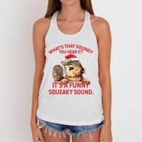 Its A Funny Squeaky Sound Christmas Squirrel Women's Knotted Racerback Tank