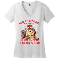 Its A Funny Squeaky Sound Christmas Squirrel Women's V-Neck T-Shirt