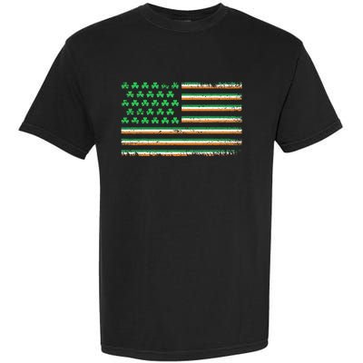 Irish American Flag Shamrock St Patricks Day Garment-Dyed Heavyweight T-Shirt