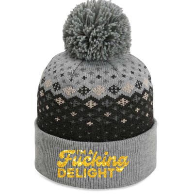 Im A Fucking Delight Funny Sarcasm Im A Delight Tie Dye The Baniff Cuffed Pom Beanie