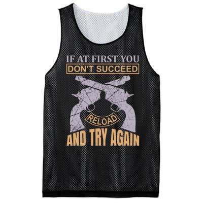 If At First You Don't Succeed Reload And Try Again Mesh Reversible Basketball Jersey Tank