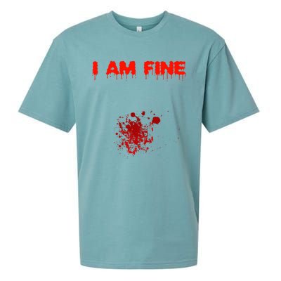 I Am Fine Funny Gift Sueded Cloud Jersey T-Shirt