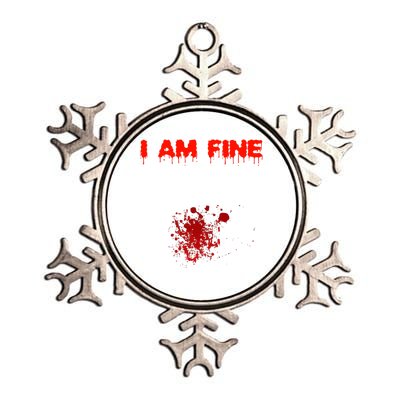 I Am Fine Funny Gift Metallic Star Ornament