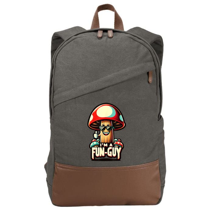 IM A Funguy Amusing Mushroom EnthusiastS Funny Pun Cotton Canvas Backpack