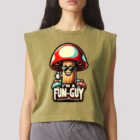 IM A Funguy Amusing Mushroom EnthusiastS Funny Pun Garment-Dyed Women's Muscle Tee