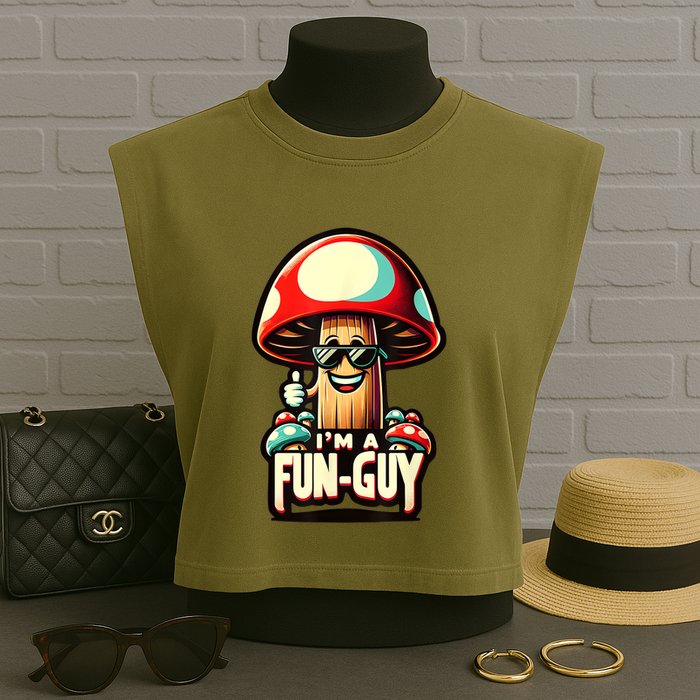 IM A Funguy Amusing Mushroom EnthusiastS Funny Pun Garment-Dyed Women's Muscle Tee