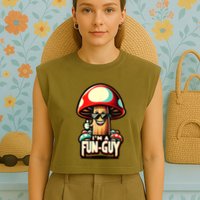 IM A Funguy Amusing Mushroom EnthusiastS Funny Pun Garment-Dyed Women's Muscle Tee