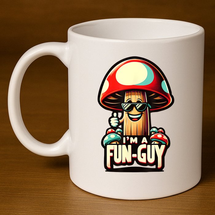IM A Funguy Amusing Mushroom EnthusiastS Funny Pun 11oz C Handle Ceramic Mug