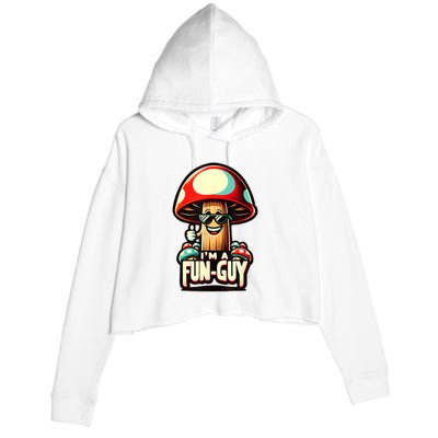 IM A Funguy Amusing Mushroom EnthusiastS Funny Pun Crop Fleece Hoodie