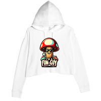 IM A Funguy Amusing Mushroom EnthusiastS Funny Pun Crop Fleece Hoodie