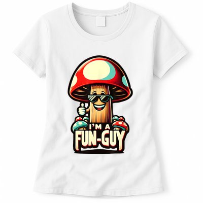 IM A Funguy Amusing Mushroom EnthusiastS Funny Pun Womens T-Shirt