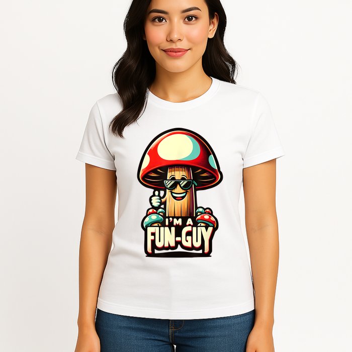 IM A Funguy Amusing Mushroom EnthusiastS Funny Pun Womens T-Shirt
