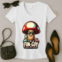 IM A Funguy Amusing Mushroom EnthusiastS Funny Pun Women's V-Neck T-Shirt
