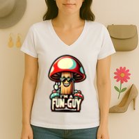IM A Funguy Amusing Mushroom EnthusiastS Funny Pun Women's V-Neck T-Shirt
