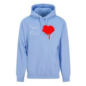 I Am Fine Teegiftfunny Gift With A Bleeding Heart Meaningful Gift Unisex Surf Hoodie