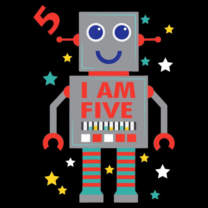 I Am Five Robot Funny Robotics 5 Year Old Birthday Party City Backpack