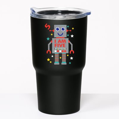I Am Five Robot Funny Robotics 5 Year Old Birthday Party Tumbler
